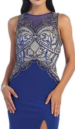 May Queen - Sleeveless Beaded Illusion Prom Gown 7 May Queen - Sleeveless Beaded Illusion Prom Gown