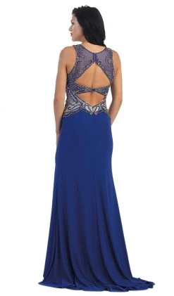 May Queen - Sleeveless Beaded Illusion Prom Gown 8 May Queen - Sleeveless Beaded Illusion Prom Gown