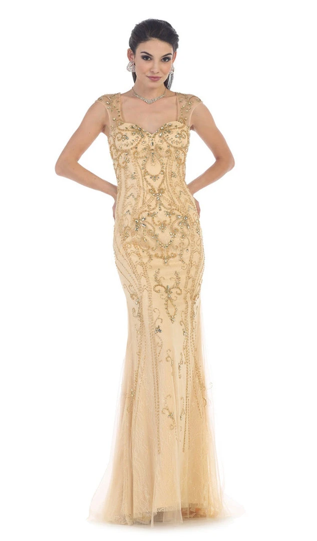 Formal Gowns May Queen - Sleeveless Beaded Lace Sheath Evening Gown 7 Formal Gowns May Queen - Sleeveless Beaded Lace Sheath Evening Gown