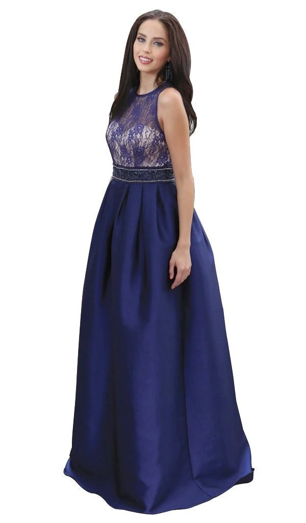 May Queen - Sleeveless Lace Applique Taffeta Formal Ball Gown Formal Gowns 3 May Queen - Sleeveless Lace Applique Taffeta Formal Ball Gown Formal Gowns