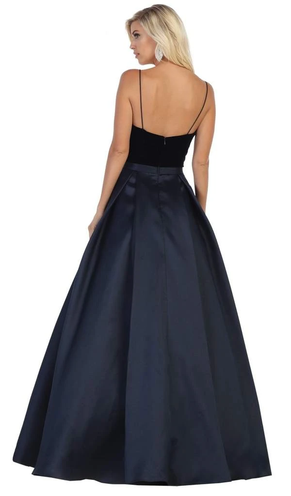 May Queen - Sleeveless Lace Up Front Pleated Ballgown RQ7742 - 1 Pc Navy In Size 14 Available Formal Gowns 4 May Queen - Sleeveless Lace Up Front Pleated Ballgown RQ7742 - 1 Pc Navy In Size 14 Available Formal Gowns