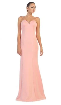 Formal Gowns May Queen - Sleeveless V-neck Sheath Evening Dress