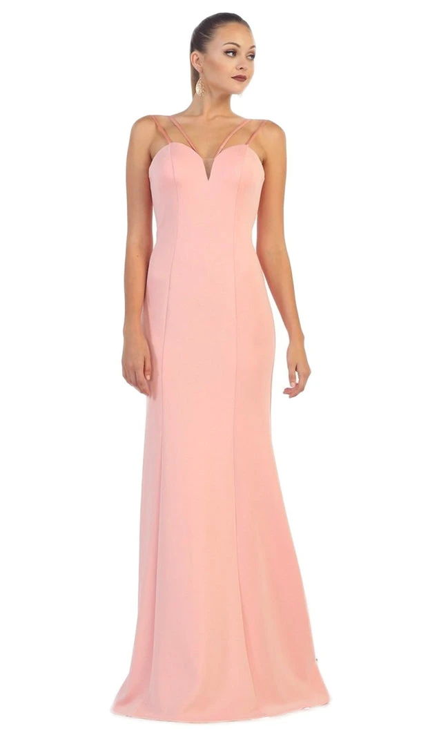 Formal Gowns May Queen - Sleeveless V-neck Sheath Evening Dress 3 Formal Gowns May Queen - Sleeveless V-neck Sheath Evening Dress