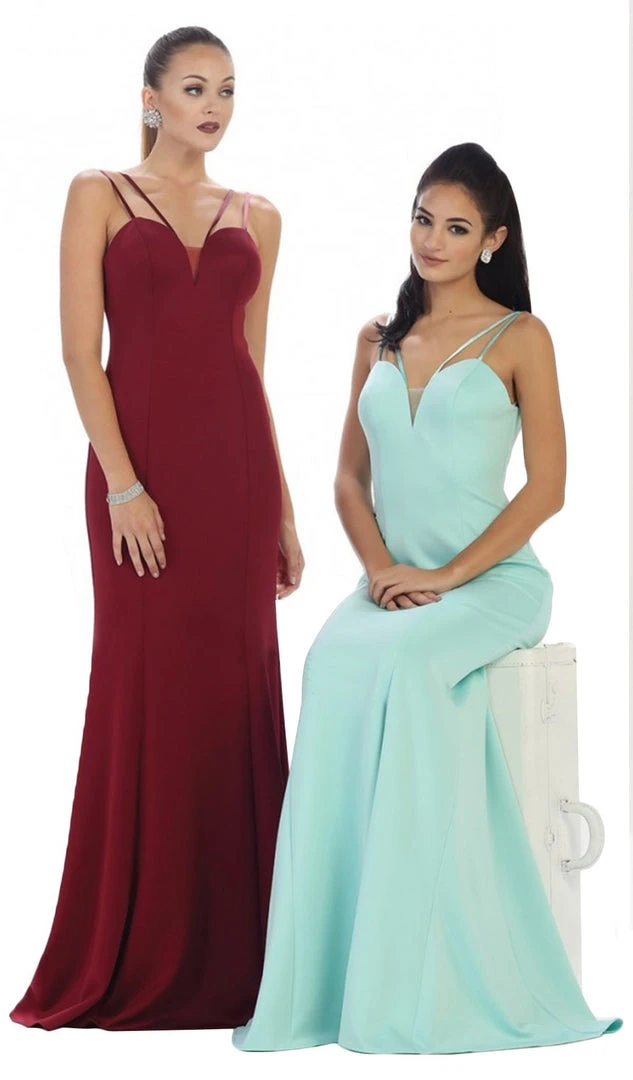 Formal Gowns May Queen - Sleeveless V-neck Sheath Evening Dress 10 Formal Gowns May Queen - Sleeveless V-neck Sheath Evening Dress