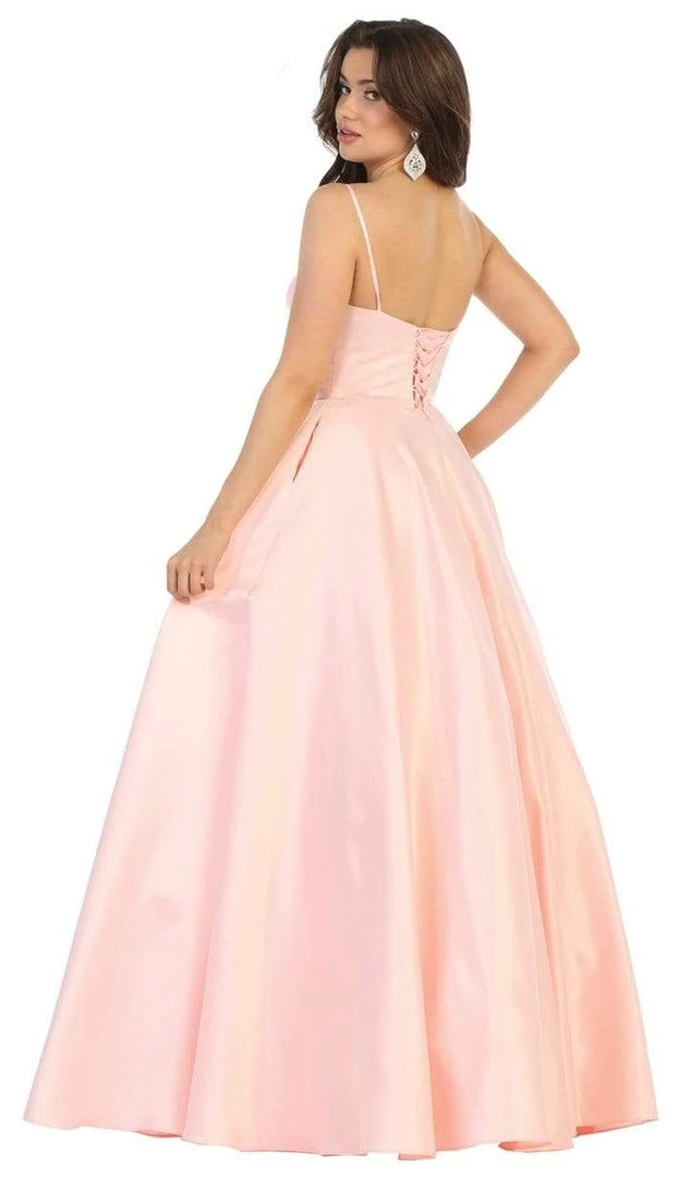 May Queen - Spaghetti Straps Corset Back Long Satin Gown MQ1678 Formal Gowns 6 May Queen - Spaghetti Straps Corset Back Long Satin Gown MQ1678 Formal Gowns
