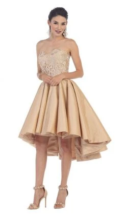 May Queen - Strapless High-Low Pleated Cocktail Dress Cocktail Dresses 10 May Queen - Strapless High-Low Pleated Cocktail Dress Cocktail Dresses