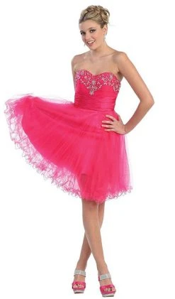 Cocktail Dresses May Queen - Strapless Jeweled Cummerbund Cocktail Dress