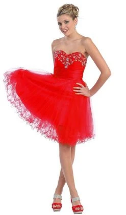 Cocktail Dresses May Queen - Strapless Jeweled Cummerbund Cocktail Dress