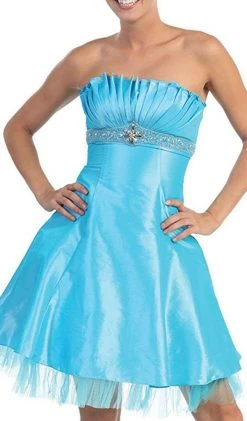 May Queen - Strapless Pleated Bodice Empire Cocktail Dress MQ596 Cocktail Dresses