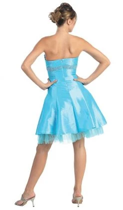 May Queen - Strapless Pleated Bodice Empire Cocktail Dress MQ596 Cocktail Dresses