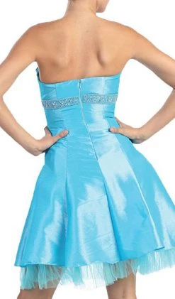 May Queen - Strapless Pleated Bodice Empire Cocktail Dress MQ596 Cocktail Dresses
