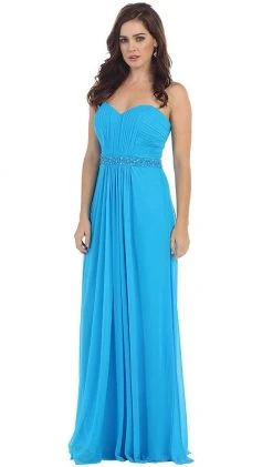 May Queen - Strapless Ruched Bodice Chiffon Long Prom Dress 17 May Queen - Strapless Ruched Bodice Chiffon Long Prom Dress