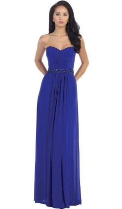 May Queen - Strapless Ruched Bodice Chiffon Long Prom Dress 13 May Queen - Strapless Ruched Bodice Chiffon Long Prom Dress