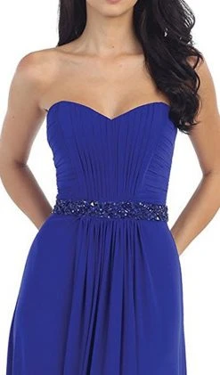 May Queen - Strapless Ruched Bodice Chiffon Long Prom Dress 14 May Queen - Strapless Ruched Bodice Chiffon Long Prom Dress