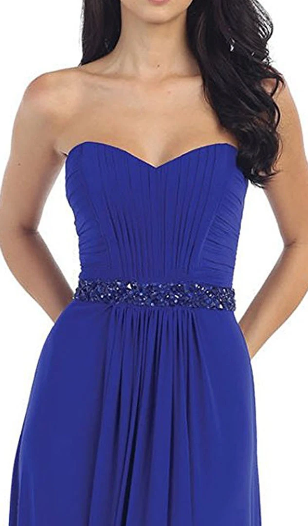 May Queen - Strapless Ruched Bodice Chiffon Long Prom Dress 7 May Queen - Strapless Ruched Bodice Chiffon Long Prom Dress