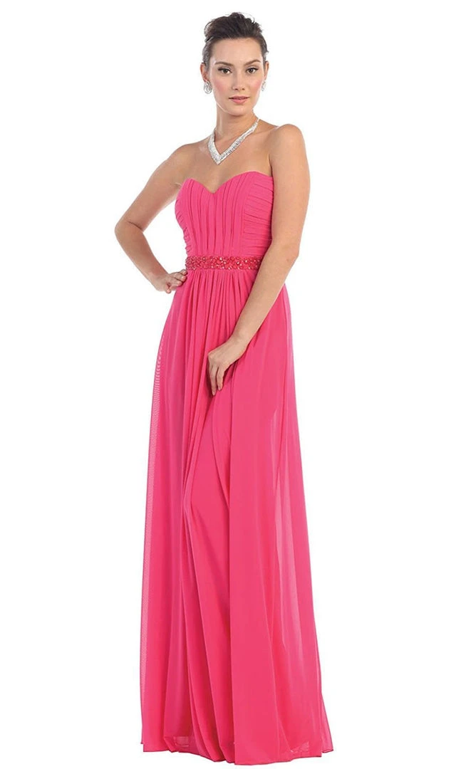 May Queen - Strapless Ruched Bodice Chiffon Long Prom Dress 5 May Queen - Strapless Ruched Bodice Chiffon Long Prom Dress
