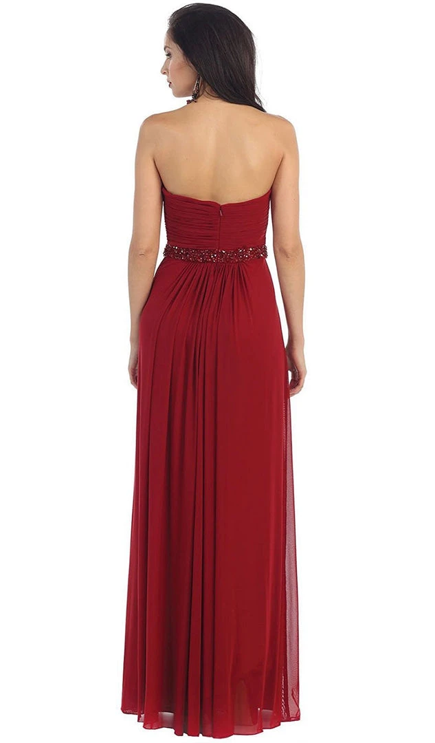 May Queen - Strapless Ruched Bodice Chiffon Long Prom Dress 4 May Queen - Strapless Ruched Bodice Chiffon Long Prom Dress