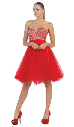 May Queen - Strapless Sweetheart A-line Cocktail Dress