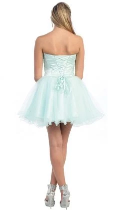 Cocktail Dresses May Queen - Strapless Sweetheart Corset Cocktail Dress MQ 873