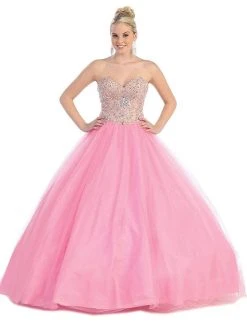 May Queen - Strapless Sweetheart Sequined Formal Ballgown