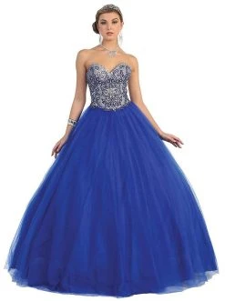 May Queen - Strapless Sweetheart Sequined Formal Ballgown