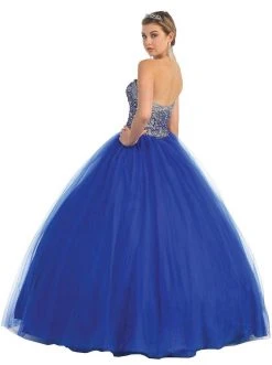 May Queen - Strapless Sweetheart Sequined Formal Ballgown