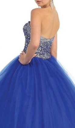 May Queen - Strapless Sweetheart Sequined Formal Ballgown
