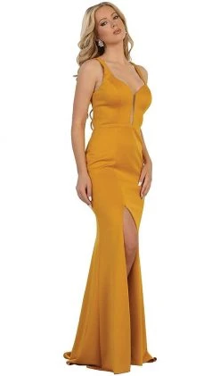 May Queen - Strappy Fitted Plunging Trumpet Prom Dress Formal Gowns 17 May Queen - Strappy Fitted Plunging Trumpet Prom Dress Formal Gowns