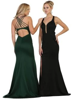 May Queen - Strappy Fitted Plunging Trumpet Prom Dress Formal Gowns 21 May Queen - Strappy Fitted Plunging Trumpet Prom Dress Formal Gowns