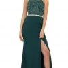 May Queen - Strappy Illusion Prom Dress With Slit Formal Gowns