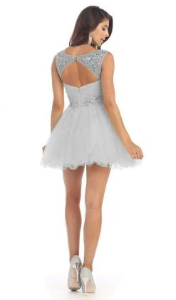 May Queen - Stunning Beaded Illusion Neck Cocktail Dress 35 May Queen - Stunning Beaded Illusion Neck Cocktail Dress