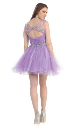 May Queen - Stunning Beaded Illusion Neck Cocktail Dress 31 May Queen - Stunning Beaded Illusion Neck Cocktail Dress