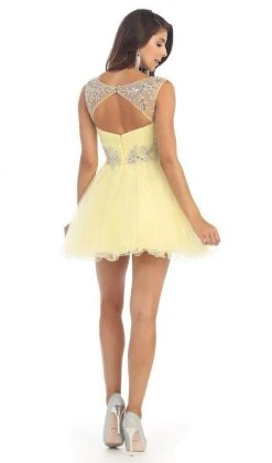 May Queen - Stunning Beaded Illusion Neck Cocktail Dress 37 May Queen - Stunning Beaded Illusion Neck Cocktail Dress