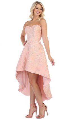 May Queen - Sweetheart Embroidered Metallic Scrolls RQ7672 - 1 Pc Blush In Size 16 Available Cocktail Dresses