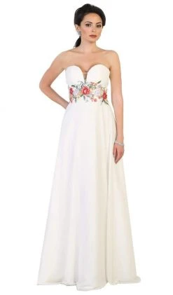 May Queen - Sweetheart Floral Empire Evening Gown Formal Gowns