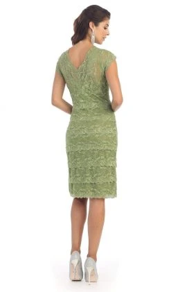 May Queen - Tiered Scallop Lace V-Neck Formal Dress MQ974 21 May Queen - Tiered Scallop Lace V-Neck Formal Dress MQ974