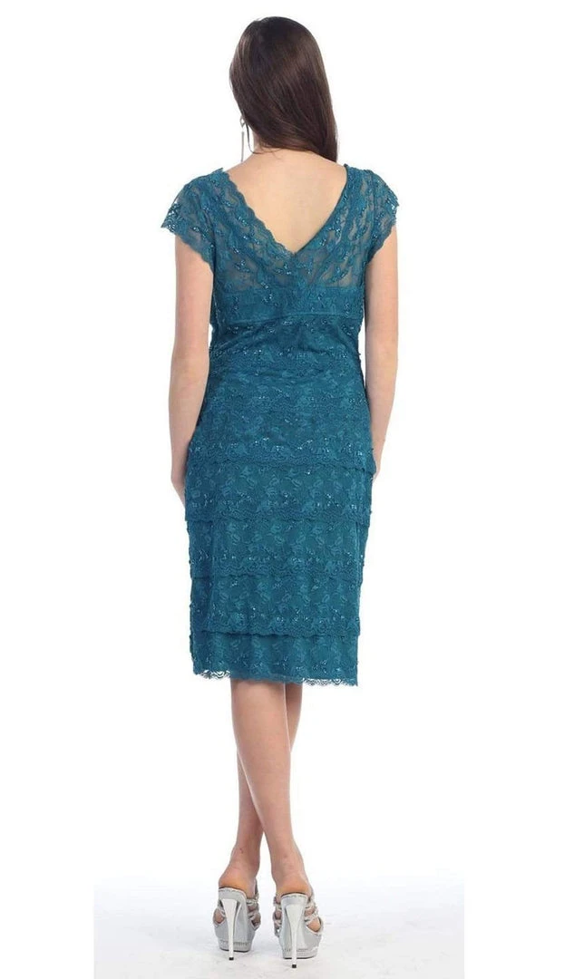 May Queen - Tiered Scallop Lace V-Neck Formal Dress MQ974 8 May Queen - Tiered Scallop Lace V-Neck Formal Dress MQ974