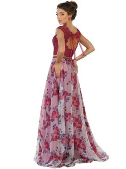 Formal Gowns May Queen - Two Piece Beaded Lace Floral Print Evening Gown 12 Formal Gowns May Queen - Two Piece Beaded Lace Floral Print Evening Gown