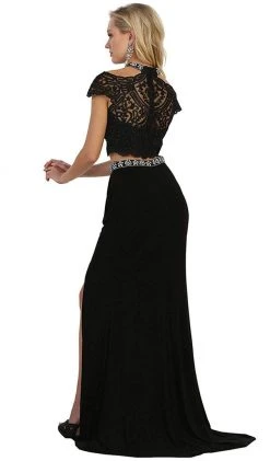 May Queen - Two Piece Bedazzled Sheath Evening Dress Formal Gowns 12 May Queen - Two Piece Bedazzled Sheath Evening Dress Formal Gowns