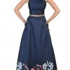 May Queen - Two Piece Floral Print Evening Dress