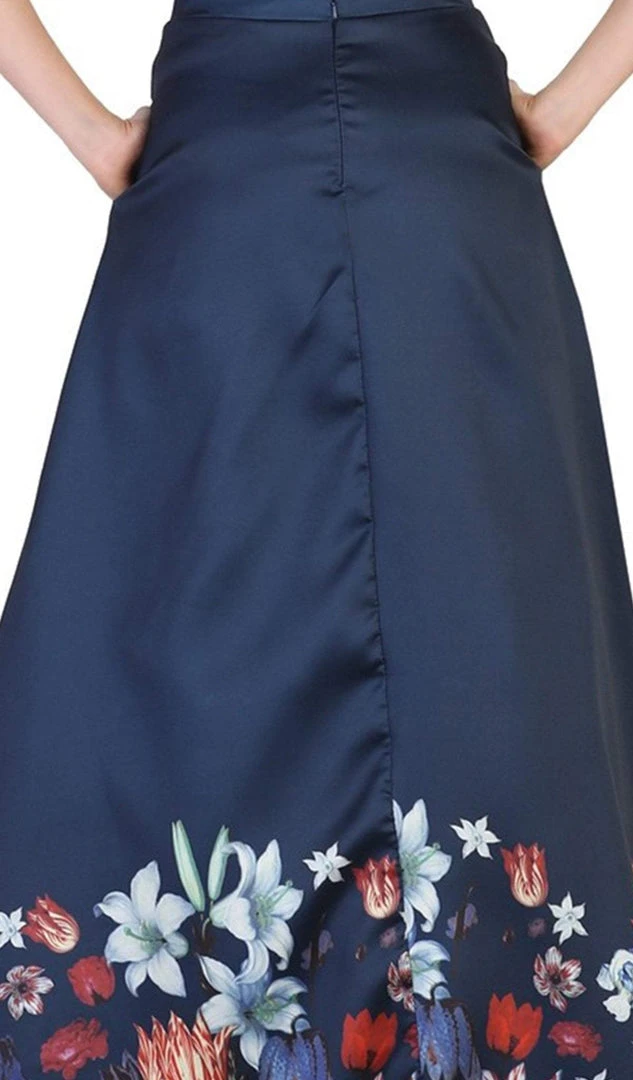 May Queen - Two Piece Floral Print Evening Dress 6 May Queen - Two Piece Floral Print Evening Dress