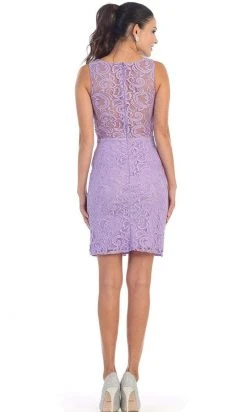 May Queen - Two Piece Lace Sheath Dress MQ1267 - 1 Pc Lilac In Size 8 Available