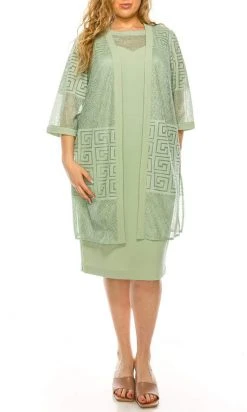 Plus Size Dresses Maya Brooke - 29140 Two Piece Column Midi Dress