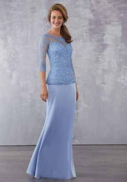 MGNY By Mori Lee - 71709 Beaded Lace Sheath Dress Formal Gowns