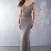 MGNY By Mori Lee - 71715 Beaded V-Neck Sheath Dress Formal Gowns