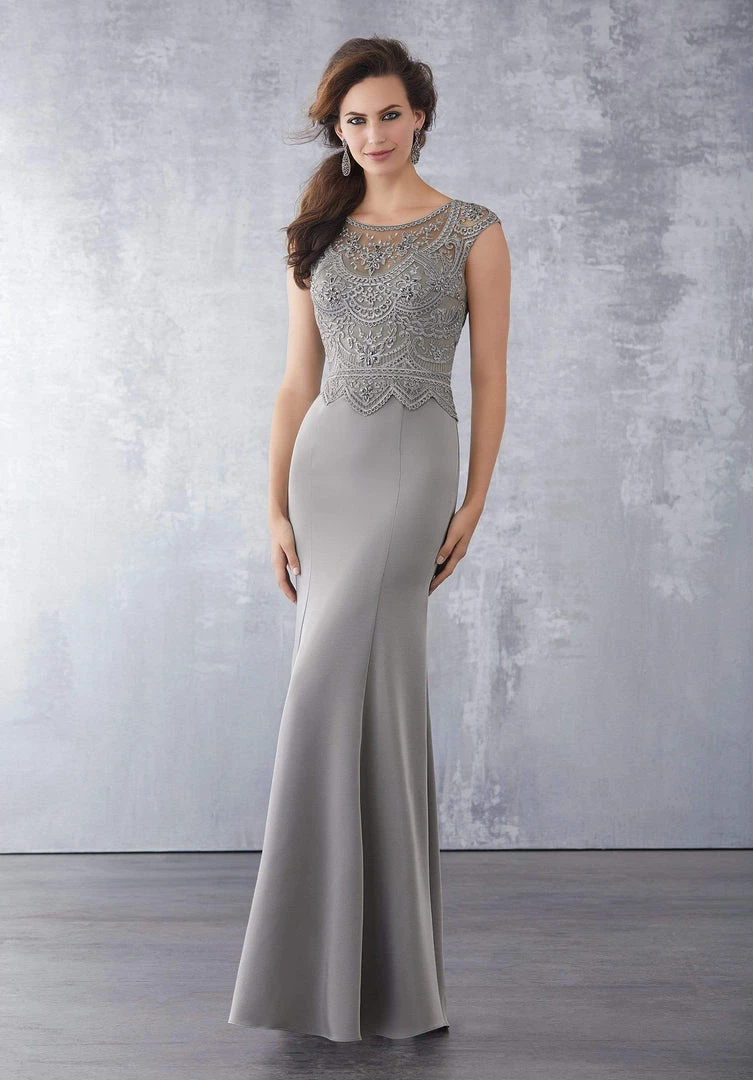 Formal Gowns MGNY By Mori Lee - 71724 Embroidered Scoop Sheath Gown 6 Formal Gowns MGNY By Mori Lee - 71724 Embroidered Scoop Sheath Gown