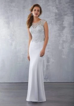 Formal Gowns MGNY By Mori Lee - 71724 Embroidered Scoop Sheath Gown 14 Formal Gowns MGNY By Mori Lee - 71724 Embroidered Scoop Sheath Gown