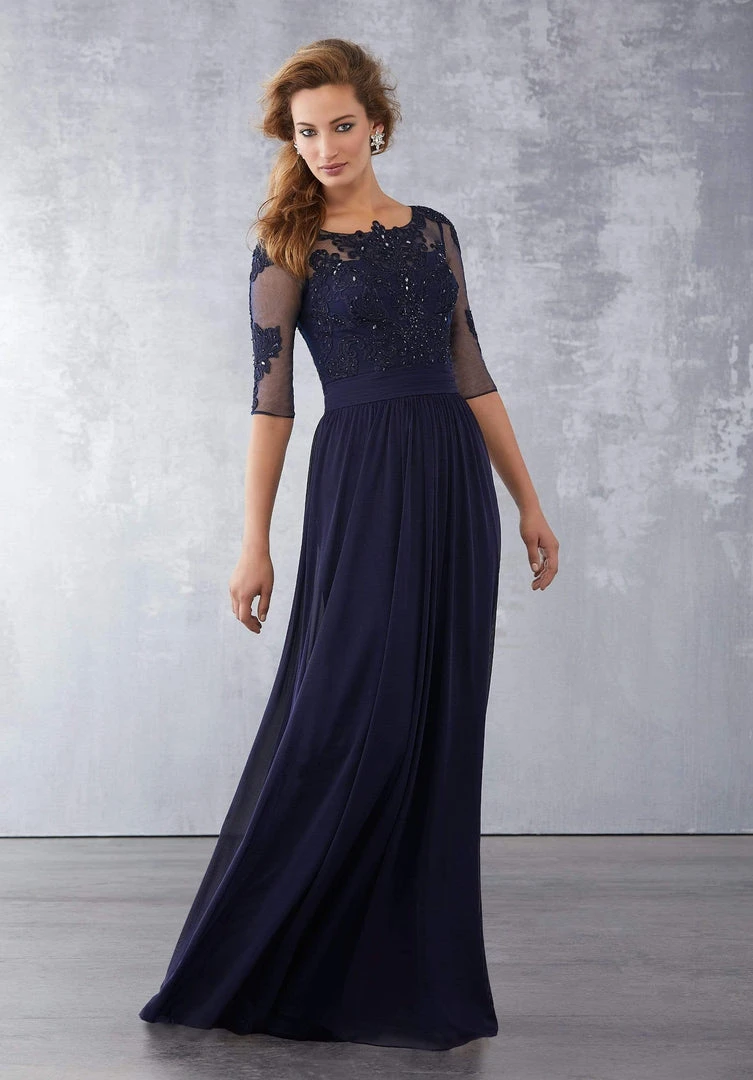 MGNY By Mori Lee - 71726 Embroidered Scoop Neck Sheath Dress 8 MGNY By Mori Lee - 71726 Embroidered Scoop Neck Sheath Dress