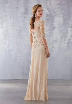 MGNY By Mori Lee - 71729 Embroidered Wide V-neck Sheath Dress Formal Gowns 11 MGNY By Mori Lee - 71729 Embroidered Wide V-neck Sheath Dress Formal Gowns