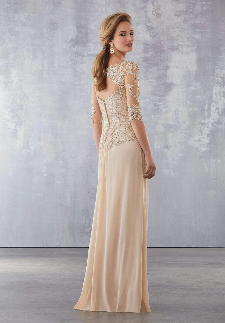 MGNY By Mori Lee - 71729 Embroidered Wide V-neck Sheath Dress Formal Gowns 4 MGNY By Mori Lee - 71729 Embroidered Wide V-neck Sheath Dress Formal Gowns